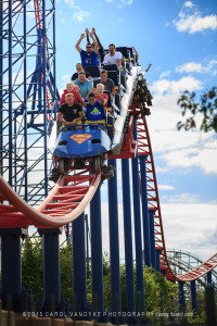 Riding Roller Coaster Amusement Park