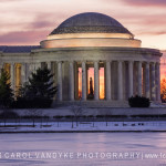 Jefferson Memorial Winter Sunrise Icy River