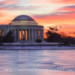 Jefferson Memorial winter sunrise icy cold