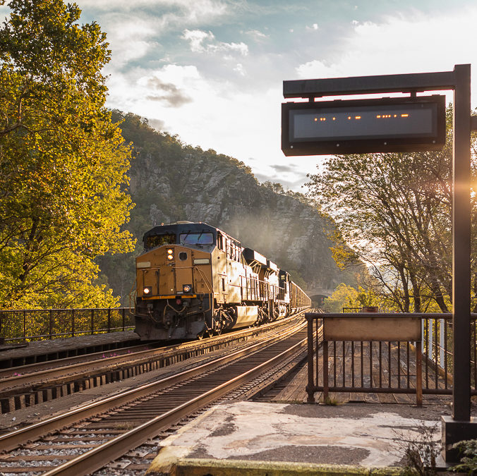 train, tracks, Harpers Ferry, WV
